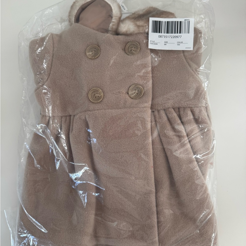OshKosh B'gosh Kids Double-Breasted Hooded Coat - Taupe